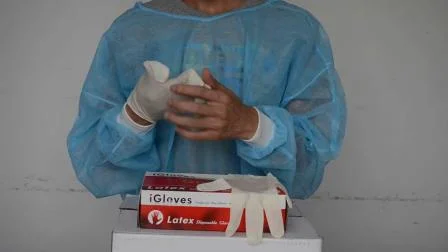 Guantes de examen de látex desechables de grado médico con precio de Malasia