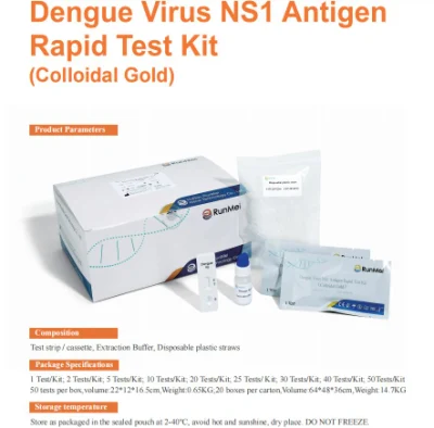 Fabricante de detección de antígeno del virus Dengue Duo (NS1) con marca CE ISO13485, precio del kit de autoprueba rápida para el hogar Dengue Ns1 Malasia Filipinas Singapur
